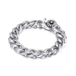 Bracciale In Titanio Con Fibbia A Lumaca In Stile Chic Per Uomo