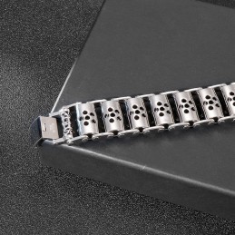 Bracciale Da Motociclista In Titanio Con Testa Di Lupo Da Uomo