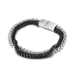 Bracciale Da Uomo In Titanio A Doppio Strato, Stile Cool Ed Elegante