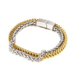 Bracciale Da Uomo In Titanio A Doppio Strato, Alla Moda, Cool Ed Elegante