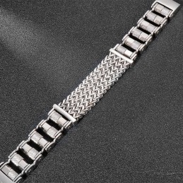 Bracciale Da Uomo In Titanio Con Cinturino In Acciaio Da Motociclista, Molto Popolare