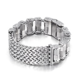 Bracciale Da Uomo In Titanio Con Cinturino In Acciaio Da Motociclista, Molto Popolare