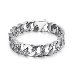 Bracciale Da Uomo In Titanio Con Motivo A Serpente