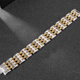 Bracciale Da Uomo Alla Moda In Titanio Con Intreccio In Oro