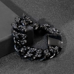 Bracciale Da Uomo In Titanio Con Doppio Teschio