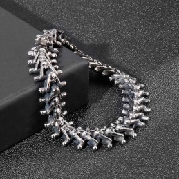 Bracciale Da Uomo In Titanio Con Piccolo Teschio Esagerato