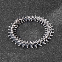 Bracciale Da Uomo In Titanio Con Piccolo Teschio Esagerato