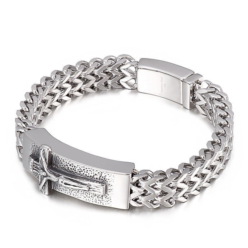 Bracciale In Titanio Da Uomo Con Croce Hip Hop Bracciale In Titanio Da Uomo Con Croce Hip Hop