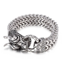Nuovo E Fantastico Bracciale Da Uomo In Titanio Con Testa Di Drago