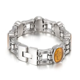 Bracciale Da Uomo In Titanio Con Motivo "Cross Bicycle" Di Street Fashion
