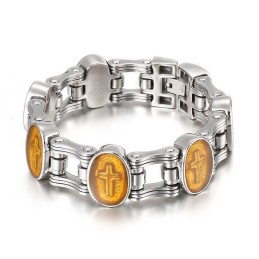 Bracciale Da Uomo In Titanio Con Motivo "Cross Bicycle" Di Street Fashion