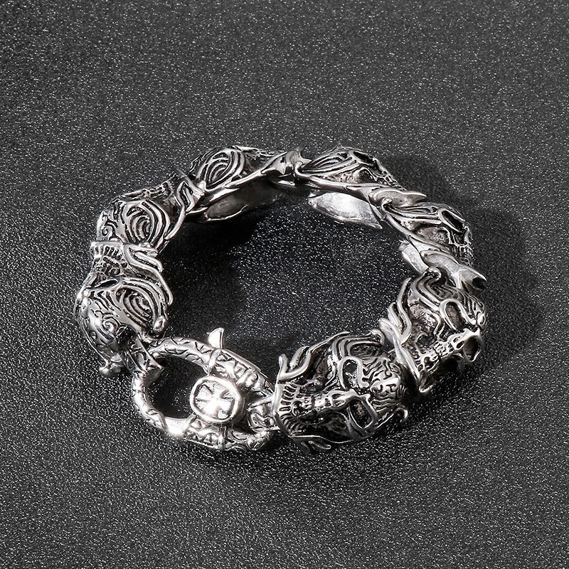 Bracciale In Titanio Da Uomo Cool Skull Bracciale In Titanio Da Uomo Cool Skull