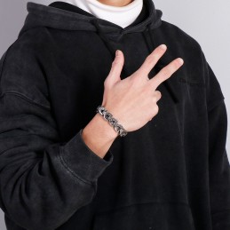 Bracciale Da Uomo In Titanio Con Osso Di Drago In Stile Cool Chic