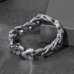 Bracciale Da Uomo In Titanio Con Osso Di Drago In Stile Cool Chic