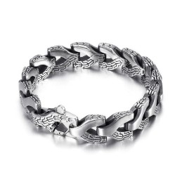 Bracciale Da Uomo In Titanio Con Osso Di Drago In Stile Cool Chic