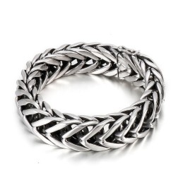 Bracciale Da Uomo In Titanio A V Con Singolo Strato In Stile Cool Chic