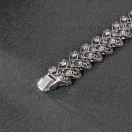 Bracciale Stereoscopico Da Uomo In Titanio Con Teschio Pesante E Fantastico