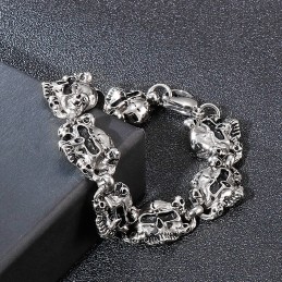 Bracciale Da Uomo In Titanio Con Testa Di Teschio E Fantasma, Molto Popolare Alla Moda