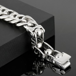 Bracciale Da Uomo In Titanio Con Perline Rotonde Alla Moda E Stile Chic