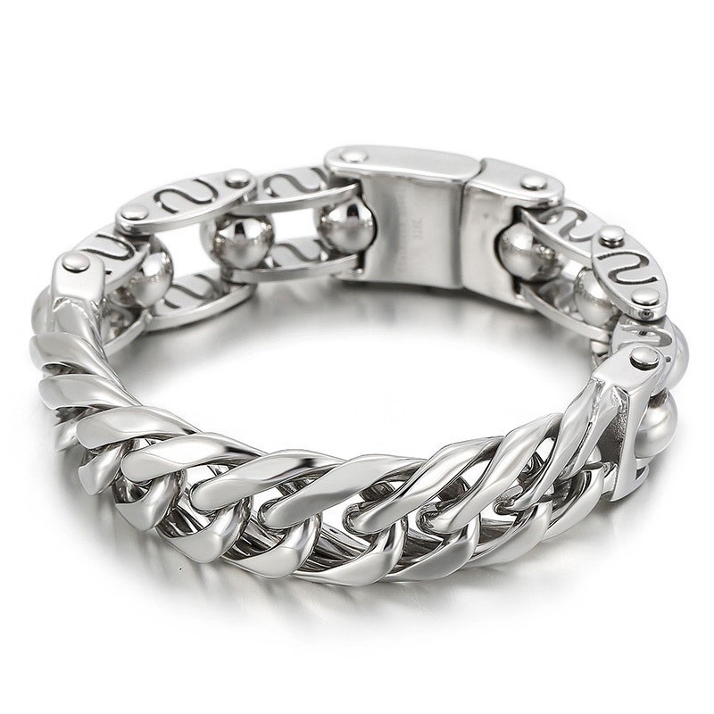 Bracciale Da Uomo In Titanio Con Perline Rotonde Alla Moda E Stile Chic Bracciale Da Uomo In Titanio Con Perline Rotonde Alla Moda E Stile Chic