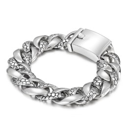 Bracciale In Titanio Con Motivo A Serpente Per Uomo