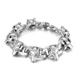 Bracciale In Titanio Da Uomo Con Testa Di Animale Molto Popolare