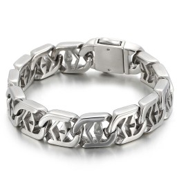 Bracciale Da Uomo In Titanio Stile Cross Hollow Chic