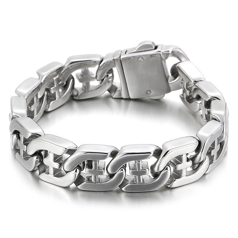 Bracciale In Titanio Stile Chic A Croce Cava Per Uomo Bracciale In Titanio Stile Chic A Croce Cava Per Uomo