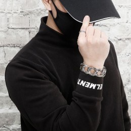 Bracciale In Titanio A Forma Di Serpente Da Uomo, Stile Street Cool
