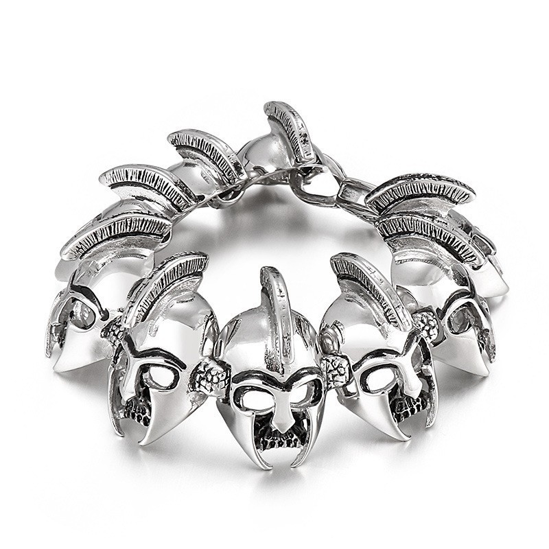 Bracciale In Titanio Con Testa Di Guerriero Generale Per Uomo Bracciale In Titanio Con Testa Di Guerriero Generale Per Uomo
