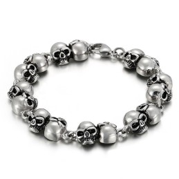Bracciale Da Uomo Alla Moda Con Teschio In Titanio