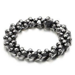 Bracciale Da Uomo Alla Moda Con Teschio In Titanio