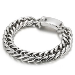 Bracciale In Titanio Tinta Unita, Stile Street Fashion, Per Uomo