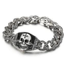 Bracciale Da Uomo Con Teschio In Titanio