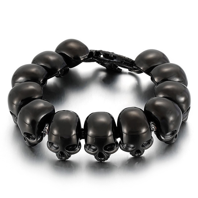 Braccialetti In Titanio Alla Moda Da Uomo Tide Per Ragazzi, Con Teschio Braccialetti In Titanio Alla Moda Da Uomo Tide Per Ragazzi, Con Teschio
