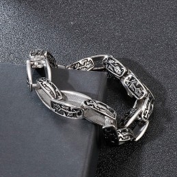 Bracciale In Titanio Con Motivo Hipster, Accessorio Di Moda Maschile