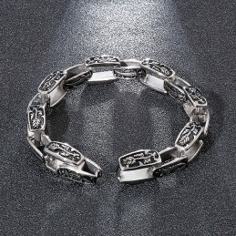 Bracciale In Titanio Con Motivo Hipster, Accessorio Di Moda Maschile