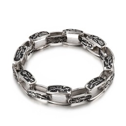 Bracciale In Titanio Con Motivo Hipster, Accessorio Di Moda Maschile