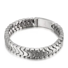 Bracciale Da Uomo In Titanio Alla Moda Con Superficie Sabbiata