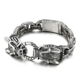 Bracciale Stile Chic In Titanio Con Cinghiale Per Uomo