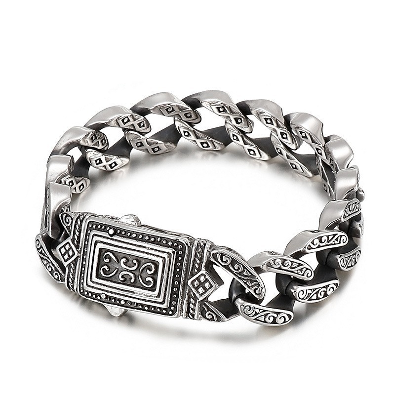 Bracciale In Titanio Con Ciondolo A Forma Di Fusione Da Uomo In Stile Chic Bracciale In Titanio Con Ciondolo A Forma Di Fusione Da Uomo In Stile Chic