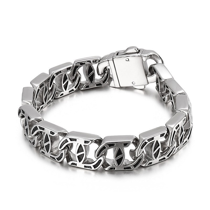 Bracciale In Titanio Con Ciondolo A Forma Di Fusione Da Uomo In Stile Chic Bracciale In Titanio Con Ciondolo A Forma Di Fusione Da Uomo In Stile Chic