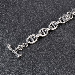 Bracciale Da Uomo Con Testa Di Leone, In Titanio, Con Catena A Forma Di Giorno, Accessori Da Palcoscenico