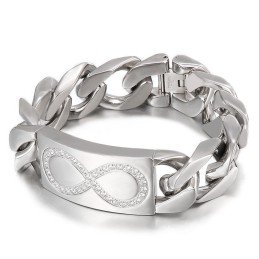 Braccialetti Da Uomo In Titanio Con Diamanti "8 Words With Diamonds" Di Chic Style