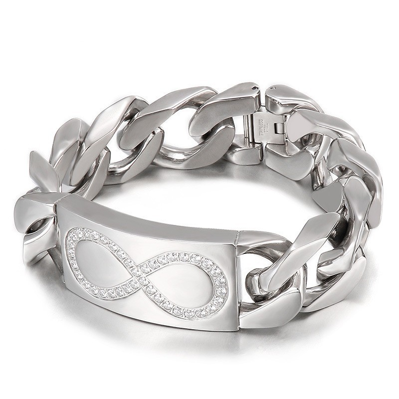 Braccialetti Da Uomo In Titanio Con Diamanti "8 Words With Diamonds" Di Chic Style Braccialetti Da Uomo In Titanio Con Diamanti "8 Words With Diamonds" Di Chic Style