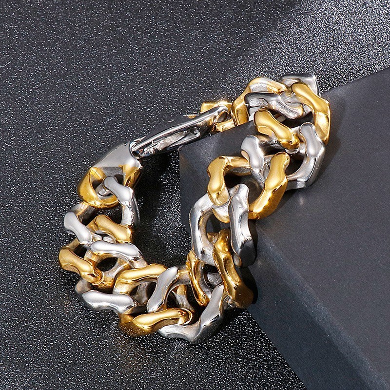 Braccialetti Inter-Gold Da Uomo Con Quattro Lati A Molatura Braccialetti Inter-Gold Da Uomo Con Quattro Lati A Molatura