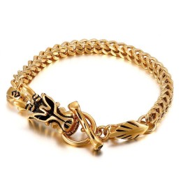 Bracciale In Titanio Con Testa Di Drago Di Fashion Street