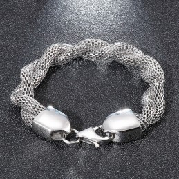 Bracciale A Catena In Titanio Con Osso Di Serpente Da Uomo