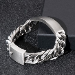 Bracciale Da Uomo In Titanio Con Faccia Di Sabbia, Stile Gotico Rock Chic