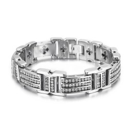 Braccialetti Da Uomo In Titanio Alla Moda Con Diamanti